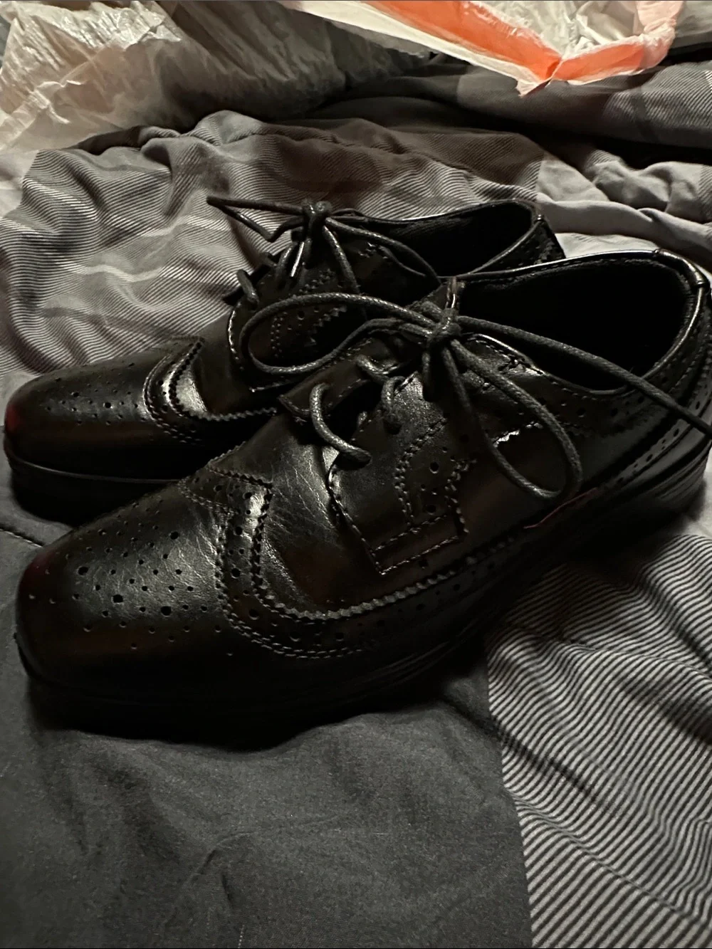 Classic Black boys Wingtip Oxford Shoes